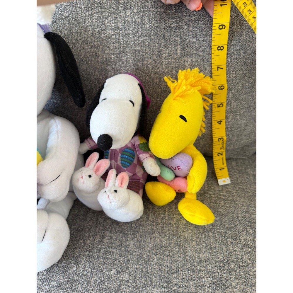 Peanuts Snoopy Woodstock Easter Plush Lot 5pc Bunny Ears Egg Pajamas Hearts - Picture 5 of 7